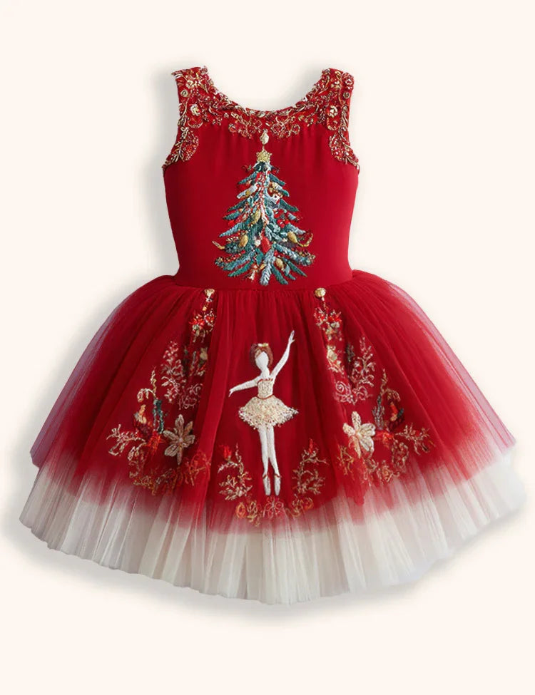 Abito con applicazioni in tulle per balletto natalizio