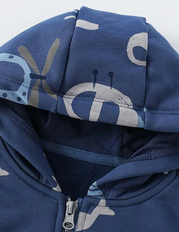 Aircraft Printed Hooded Jacket - Mini Taylor
