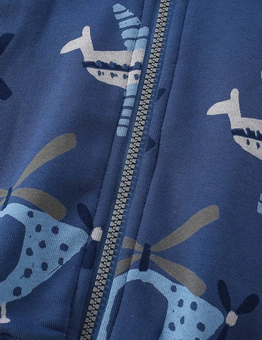 Aircraft Printed Hooded Jacket - Mini Taylor