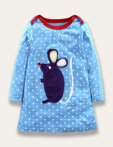 Animal Appliqué Stripe Dress - Mini Taylor