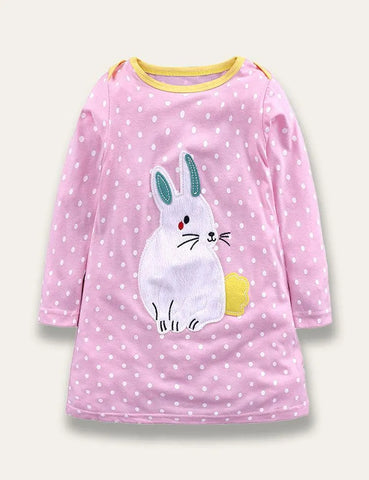 Animal Appliqué Stripe Dress - Mini Taylor