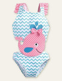 Animal Cute Appliqué One-Piece Swimsuit - Mini Taylor