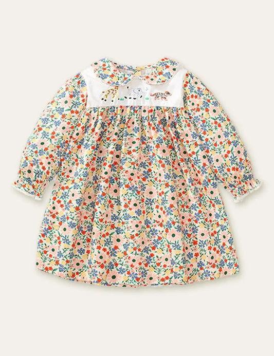 Animal Embroidery Floral Full Printed Dress - Mini Taylor