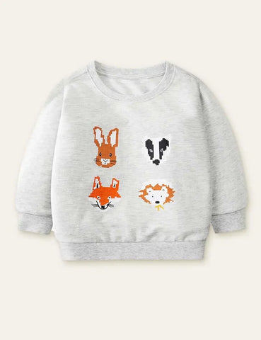 Animal Friends Printed Sweatshirt - Mini Taylor