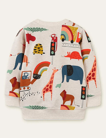 Animal Printed Long Sleeve Sweatshirt - Mini Taylor