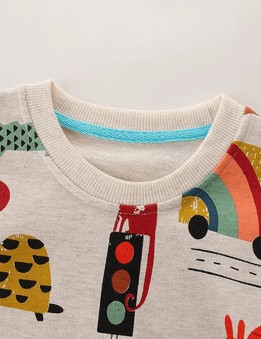 Animal Printed Long Sleeve Sweatshirt - Mini Taylor