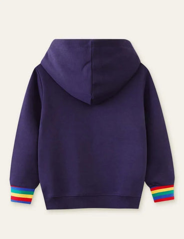 Animal Train Appliqué Hoodie - Mini Taylor