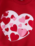 Valentine's Day Love Print Sweatshirt Set