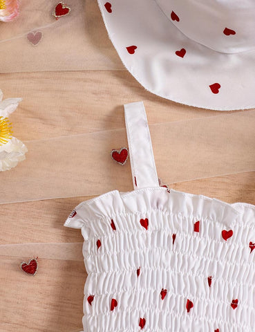Vestido + gorro con estampado de amor de San Valentín