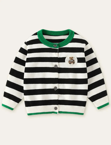 Bear Embroidery Sweater Cardigan - Mini Taylor