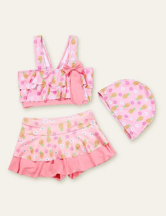 Bow Pineapple Floral Printed Swimsuit - Mini Taylor