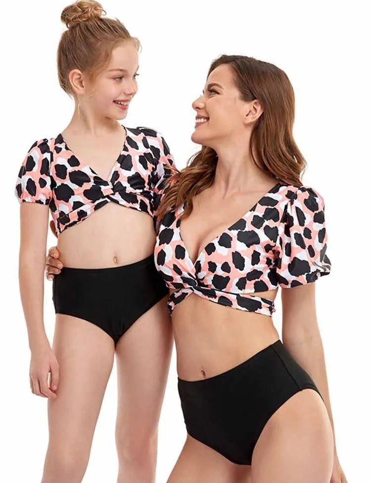 Bubble Sleeve Family Matching Swim Suit - Mini Taylor