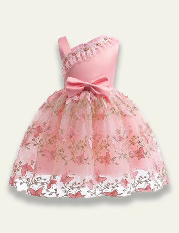 Butterfly Embroidered Mesh Party Dress - Mini Taylor