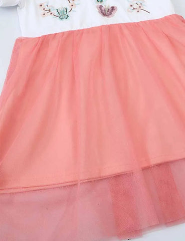 Butterfly Embroidered Short Sleeve Tulle Dress - Mini Taylor