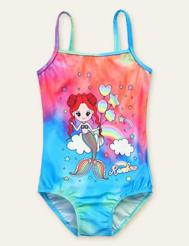 Butterfly Mermaid Printed Swimsuit - Mini Taylor