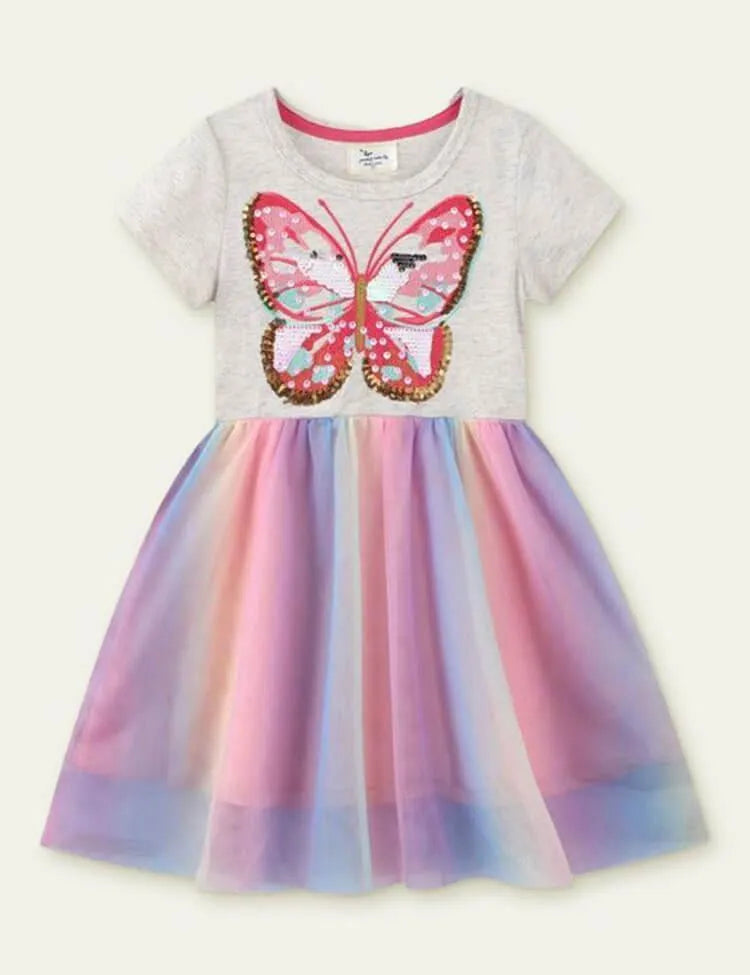 Butterfly Sequin Gauze Mesh Dress - Mini Taylor