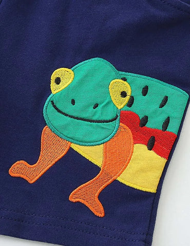 Lizard Embroidered Shorts