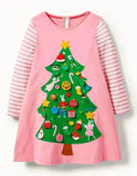 Vestido con apliques de árbol de Navidad