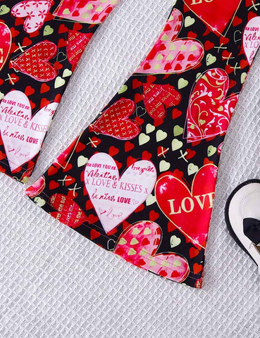 Conjunto de camiseta con estampado de amor de San Valentín