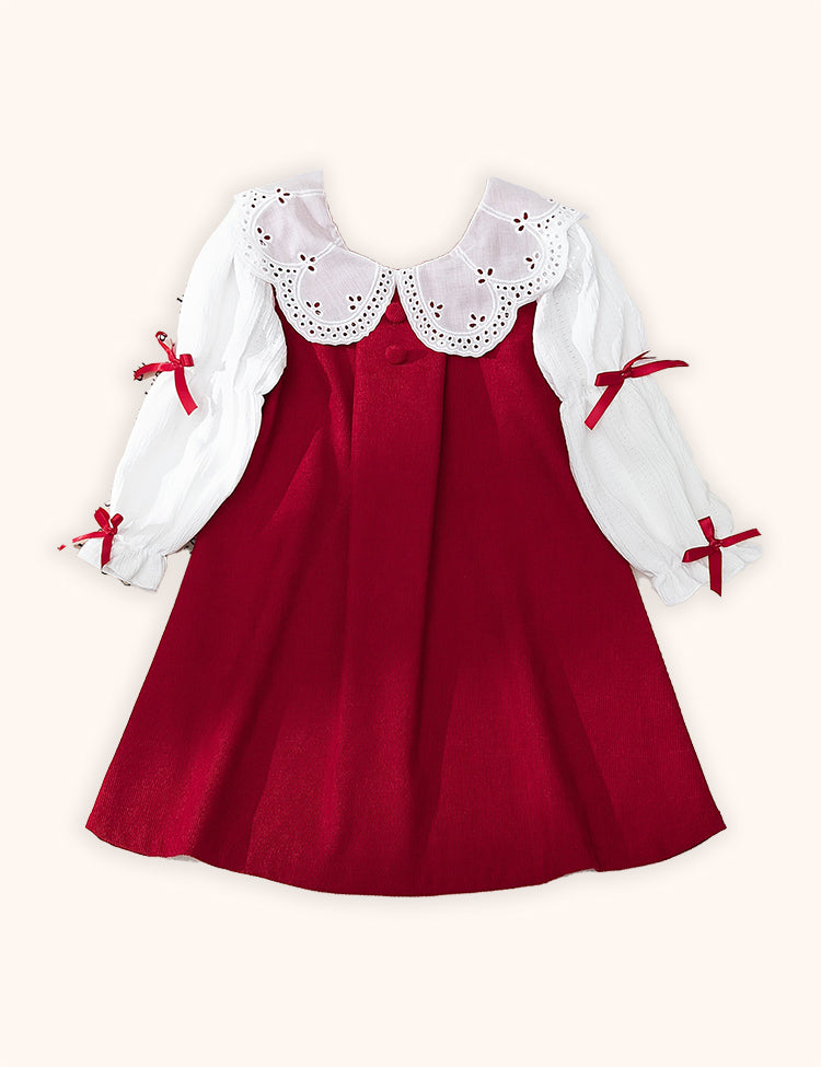 Bow Long Sleeves Dress