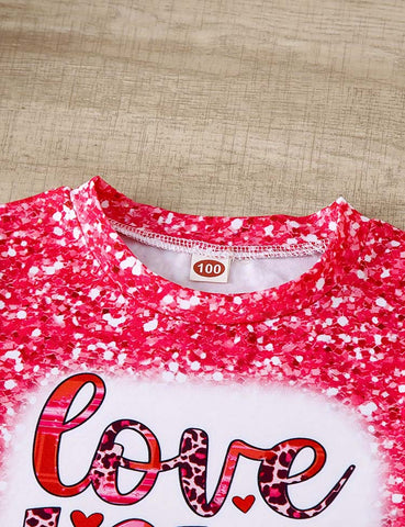 Conjunto de camiseta con estampado de amor de San Valentín