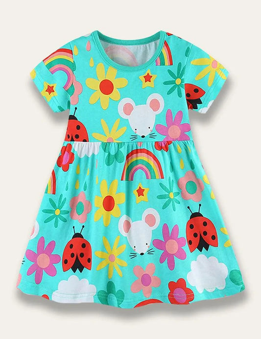 Cartoon Animal Print Dress - Mini Taylor