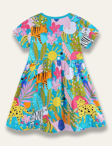 Cartoon Animal Print Dress - Mini Taylor
