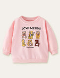 Cartoon Bear Printed Long-Sleeved T-shirt