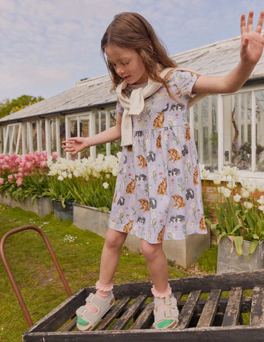 Cartoon Cat Printed Dress - Mini Taylor