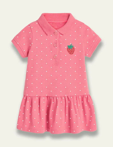 Cartoon Dotted Polo Dress - Mini Taylor