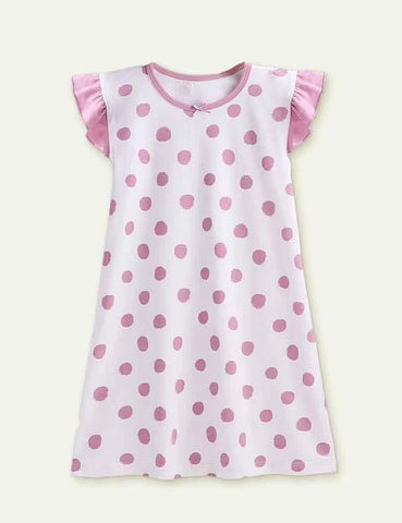 Cartoon Floral Flying Sleeve Pajamas - Mini Taylor