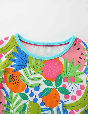Cartoon Fruit Printed Pocket Dress - Mini Taylor