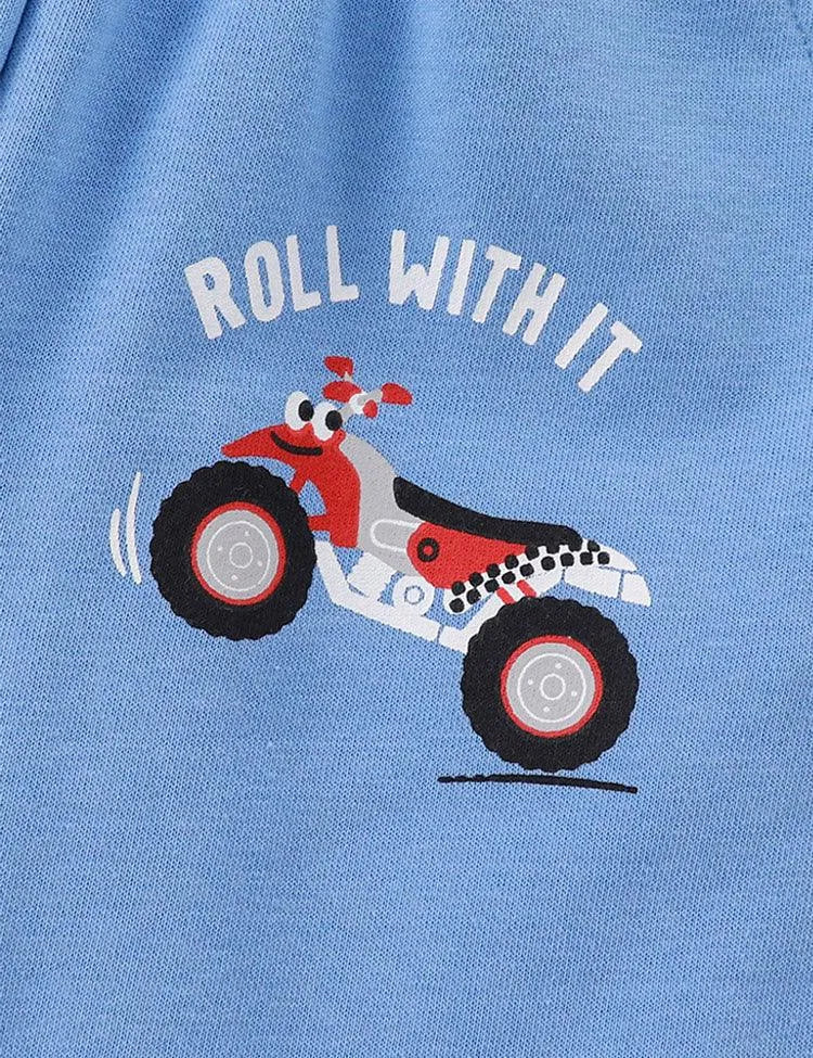 Cartoon Motorcycle Printed Set - Mini Taylor