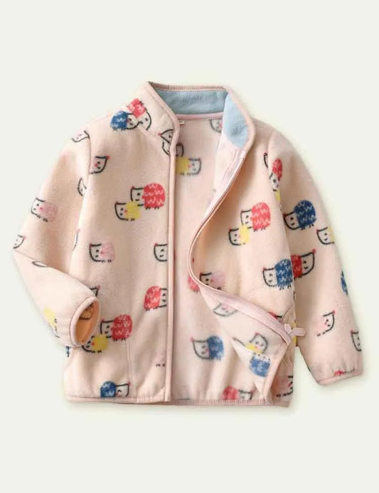 Cartoon Print Polar Fleece Jacket - Mini Taylor