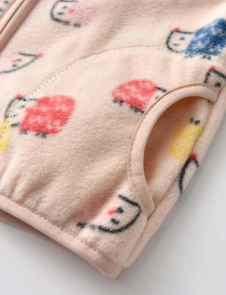 Cartoon Print Polar Fleece Jacket - Mini Taylor