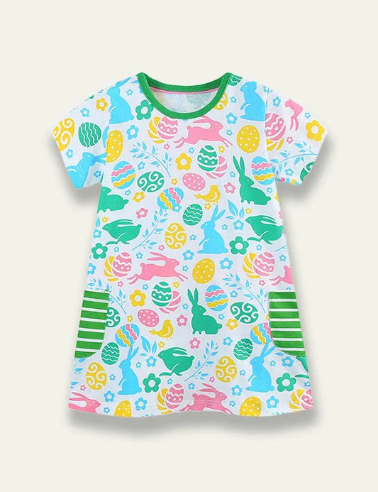 Cartoon Printed Pocket Princess Dress - Mini Taylor