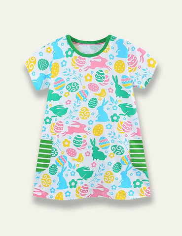 Cartoon Printed Pocket Princess Dress - Mini Taylor