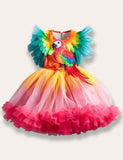 Clearance Sale - Parrot Appliqué Rainbow Tulle Party Dress - Mini Taylor
