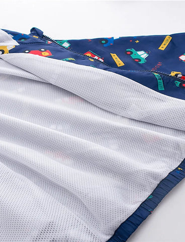 Color Car Printing Zipper Jacket - Mini Taylor