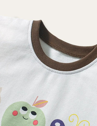 Colorful Butterfly Print Short Sleeve Set - Mini Taylor