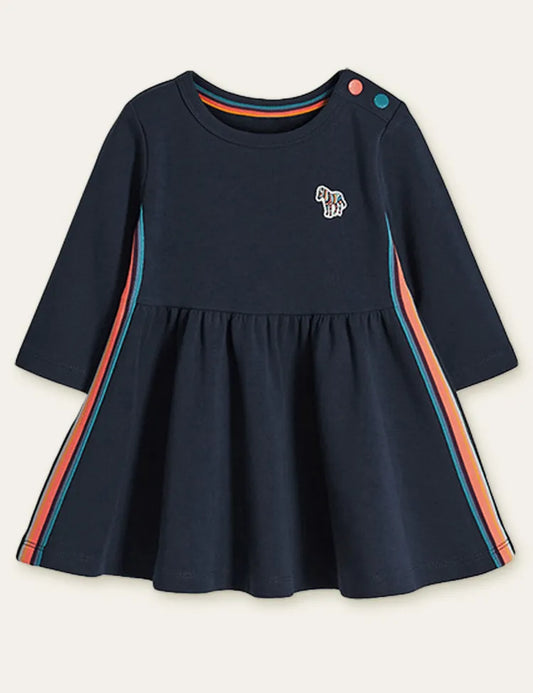 Colorful Zebra Applique Dress - Mini Taylor