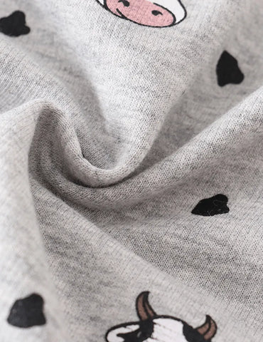 Cow Head Printed Long-Sleeved T-shirt - Mini Taylor