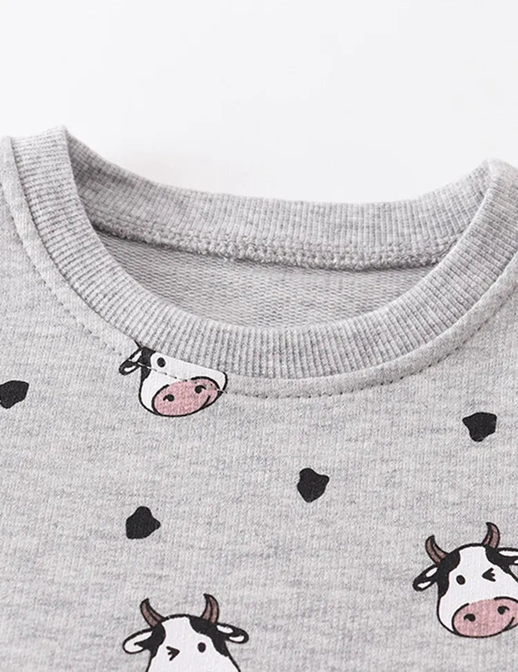 Cow Head Printed Long-Sleeved T-shirt - Mini Taylor
