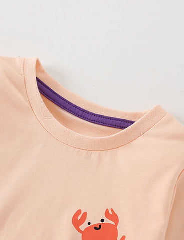 Crab and Unicorn Printed Long Sleeve T-shirt - Mini Taylor