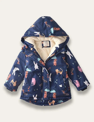 Cute Animal Print Cotton Coat - Mini Taylor