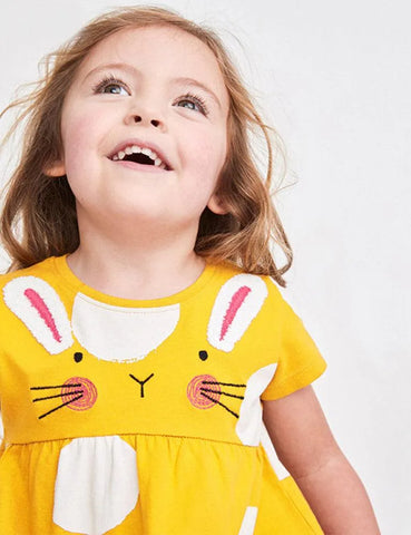 Cute Bunny Embroidered Dress - Mini Taylor