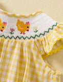 Cute Chick Embroidered Flying Sleeve Dress - Mini Taylor