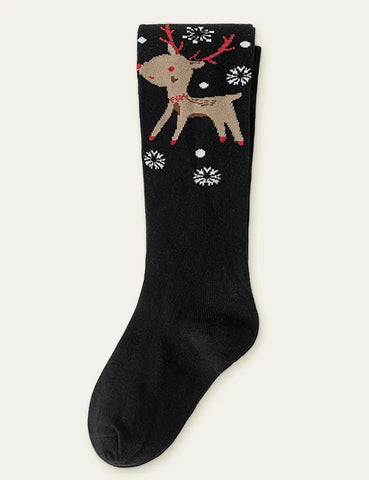 Cute Elk Knitted Printed Leggings - Mini Taylor