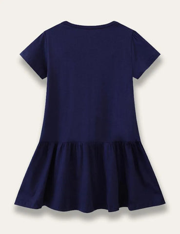 Cute Floral Dinosaur Appliqué Dress - Mini Taylor