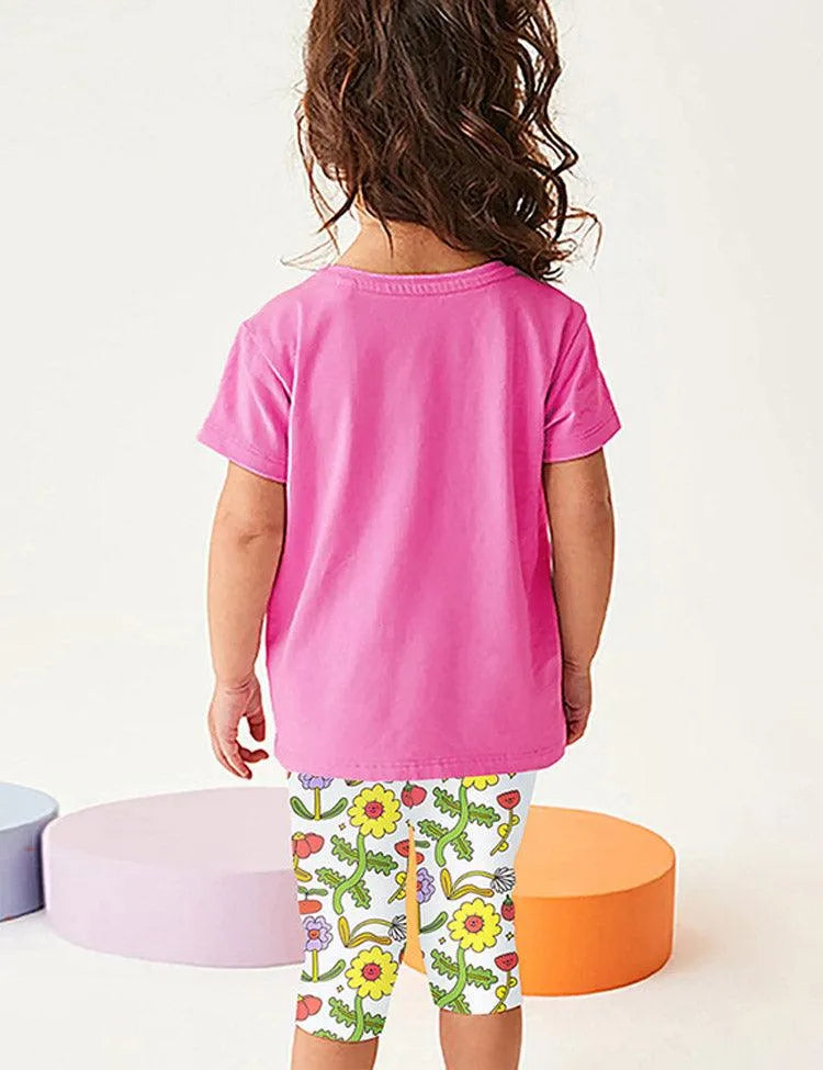Cute Floral Print T-shirt Set - Mini Taylor